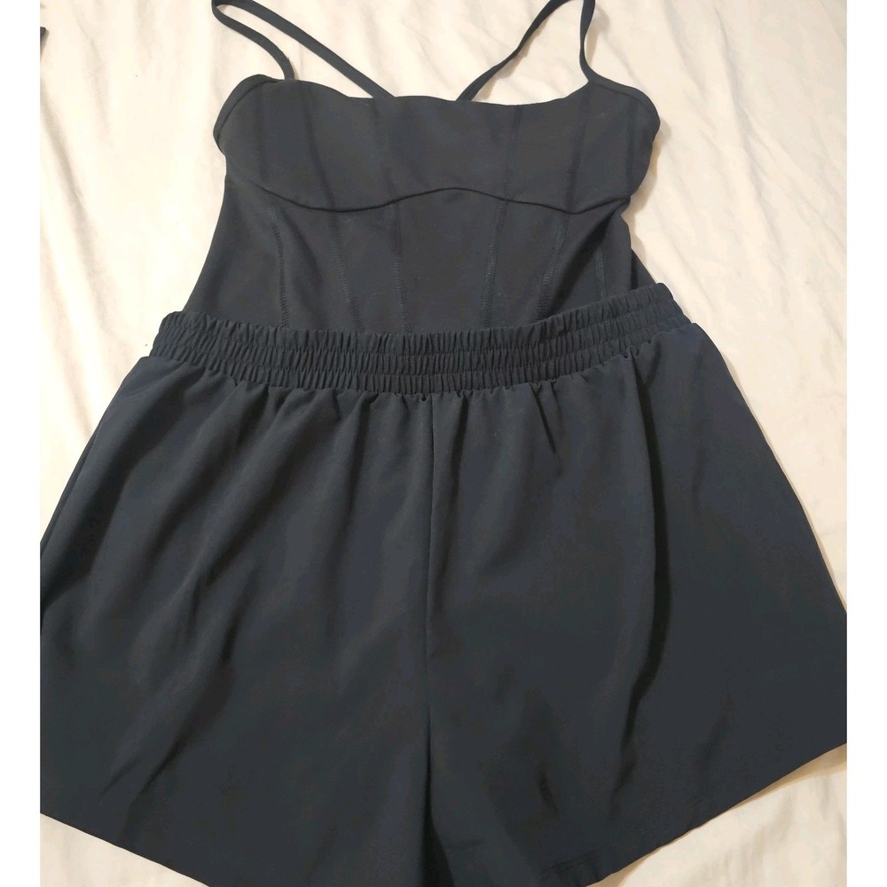 Pink Victoria's Secret Ultimate Runsie Black Athletic Romper Size Medium